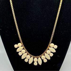 Kate Spade gold box chain and cream statement necklace
